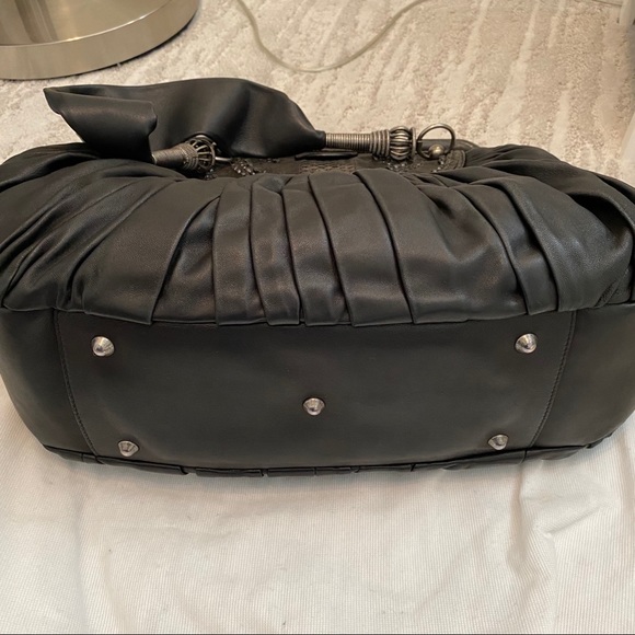 Christian Dior Large Black Pleated Leather Bag - Picture 4 of 9